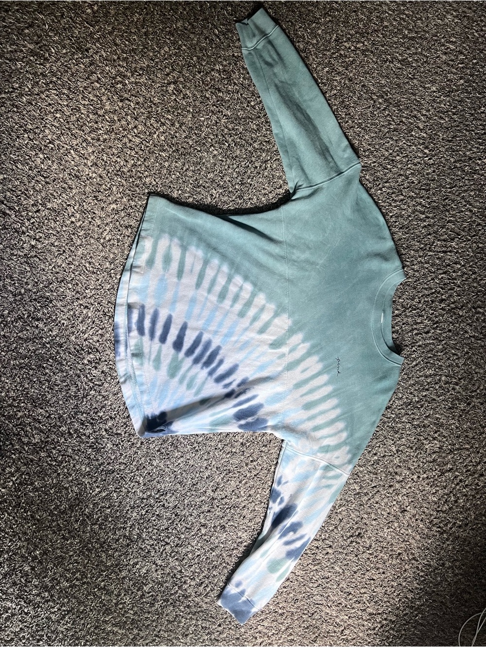 PINK Victoria's Secret Teal & Navy Tie-Dye Crewneck Sweatshirt